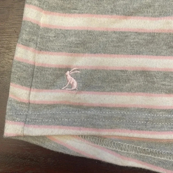 Joules gray and pink striped boat neck shirt size 2 - Picture 4 of 6